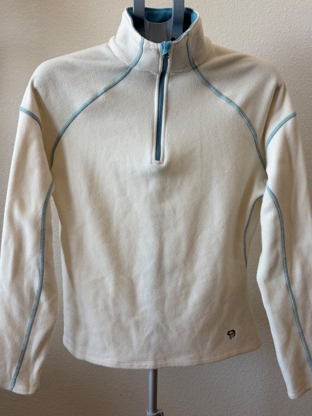 Mountain Hardwear Women's Large Cream Fleece Pullover Quarter Zip Outdoors